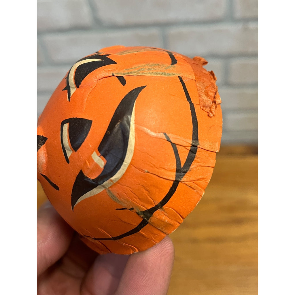 RARE Vintage Halloween 2pc Candy Container JOL Jack o'Lantern Pressed Cardboard