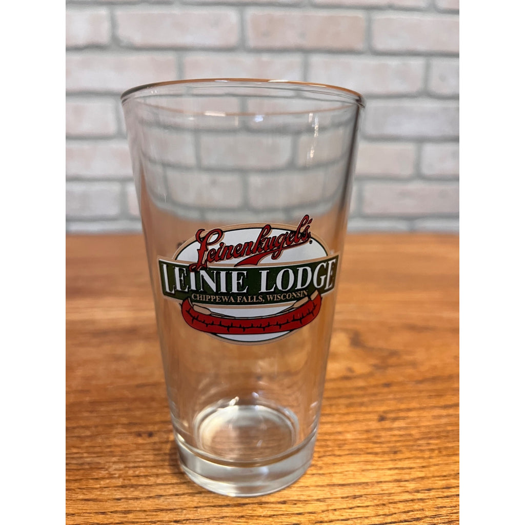 Vintage J. Leinenkugel Brewing Co. Leinie Lodge Official Member Pint Glass Red Canoe Logo Chippewa Falls, WI
