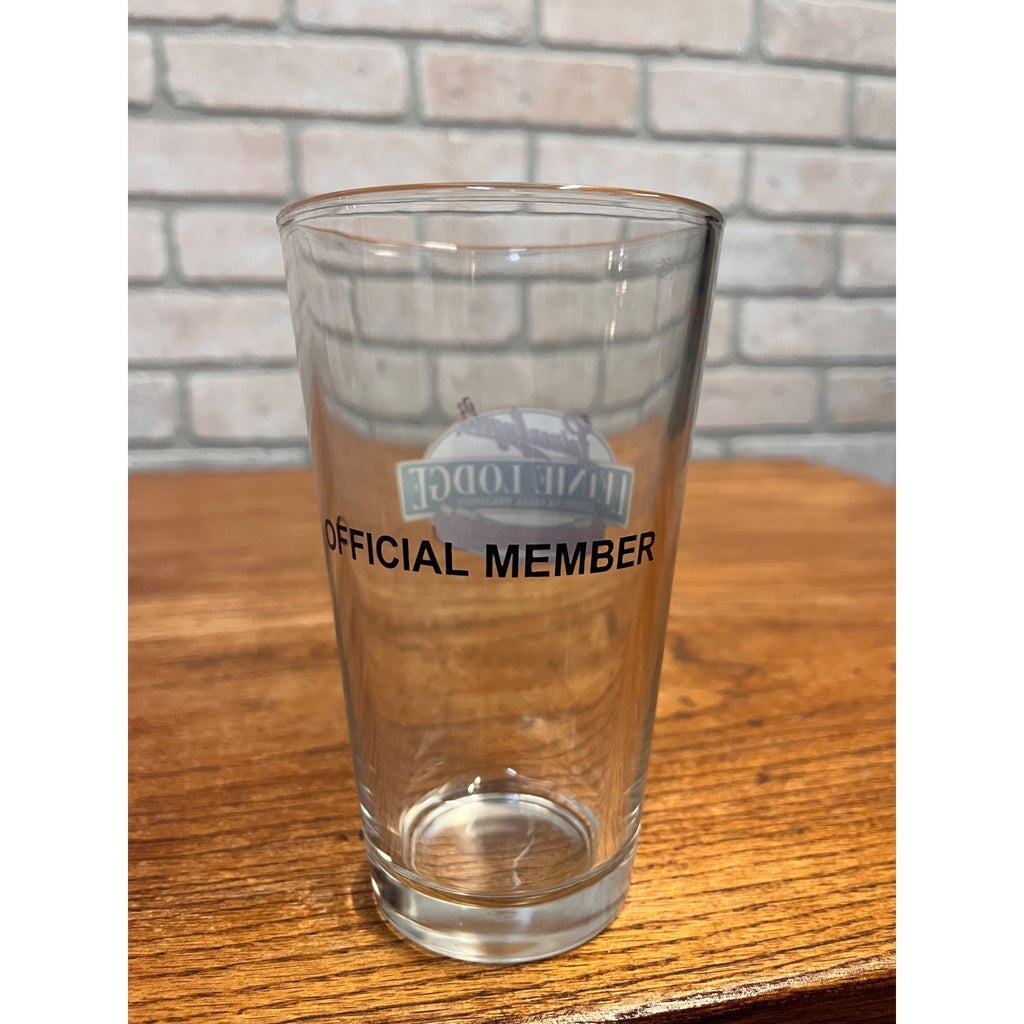 Vintage J. Leinenkugel Brewing Co. Leinie Lodge Official Member Pint Glass Red Canoe Logo Chippewa Falls, WI