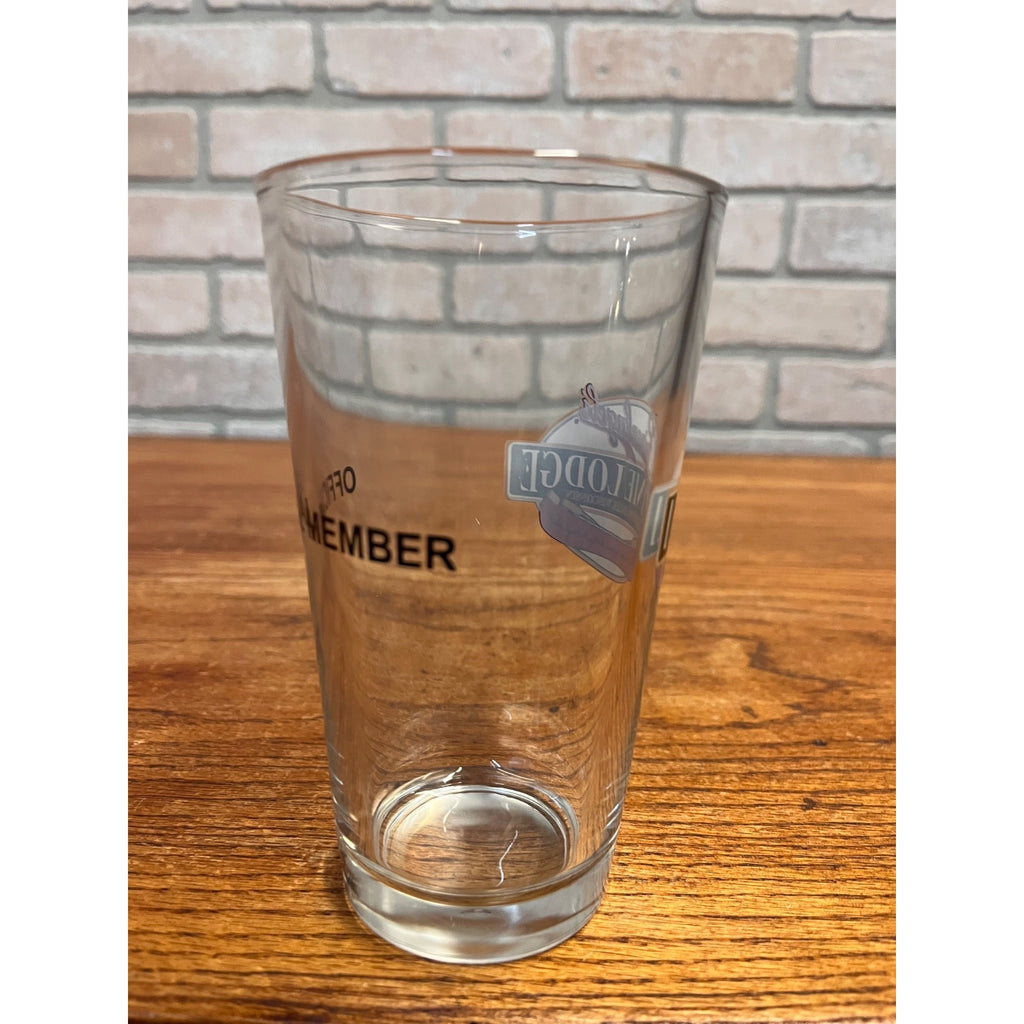 Vintage J. Leinenkugel Brewing Co. Leinie Lodge Official Member Pint Glass Red Canoe Logo Chippewa Falls, WI