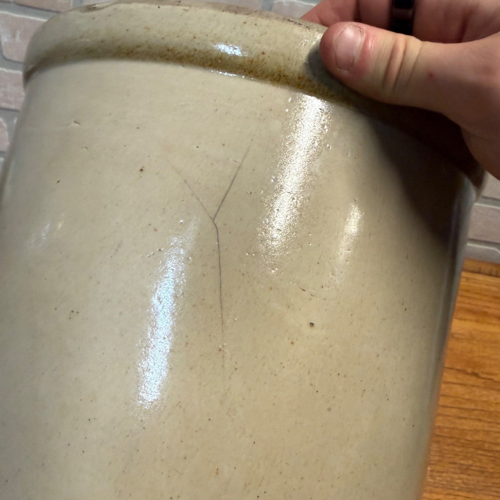 Antique Alexis Pottery 3 Gallon Stoneware Crock Illinois Primitive