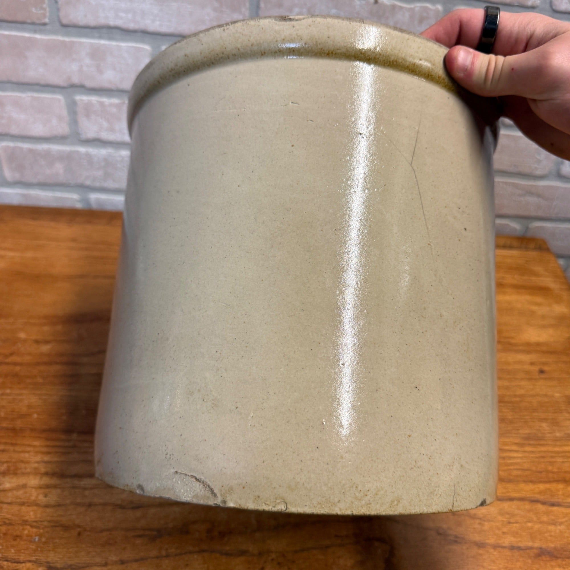 Antique Alexis Pottery 3 Gallon Stoneware Crock Illinois Primitive