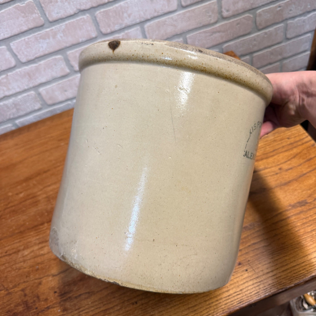 Antique Alexis Pottery 3 Gallon Stoneware Crock Illinois Primitive