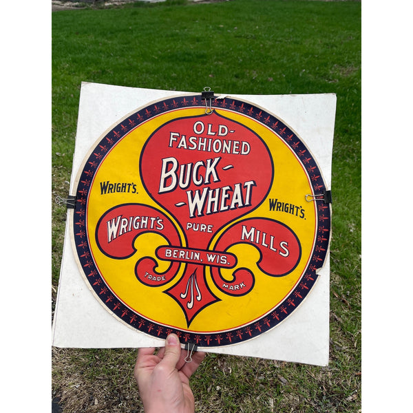 Vintage Early 1900s Buckwheat Flour Wright's Mills Berlin Wisconsin Wis WI Label