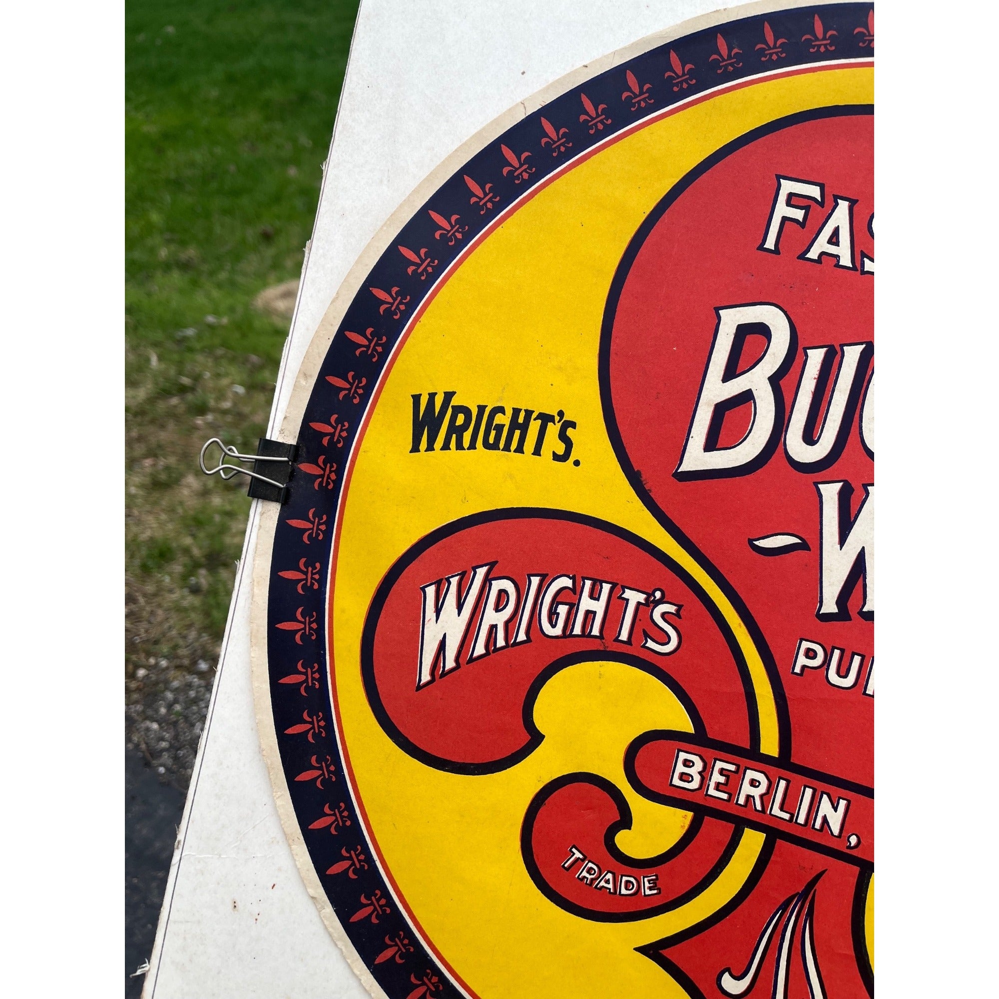 Vintage Early 1900s Buckwheat Flour Wright's Mills Berlin Wisconsin Wis WI Label