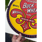 Vintage Early 1900s Buckwheat Flour Wright's Mills Berlin Wisconsin Wis WI Label