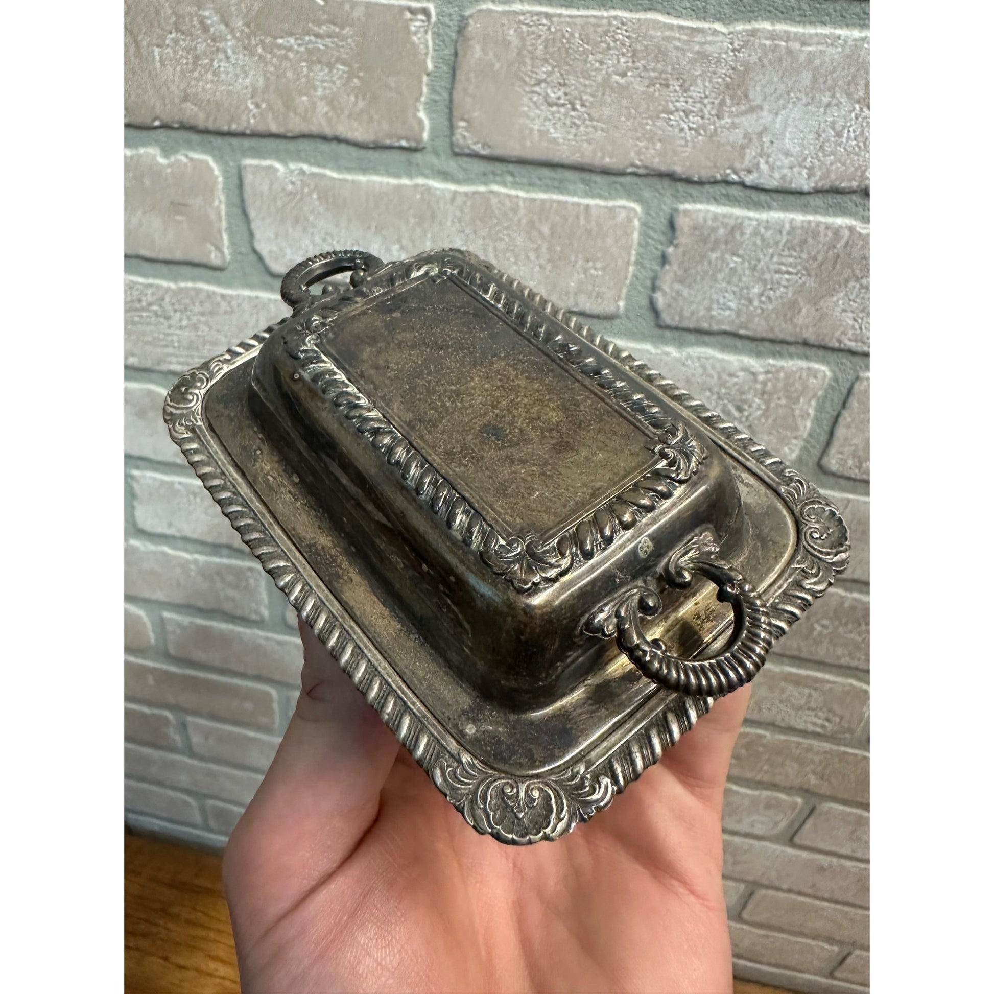Miniature Silverplate Covered Butter Dish International Silver Co. Individual
