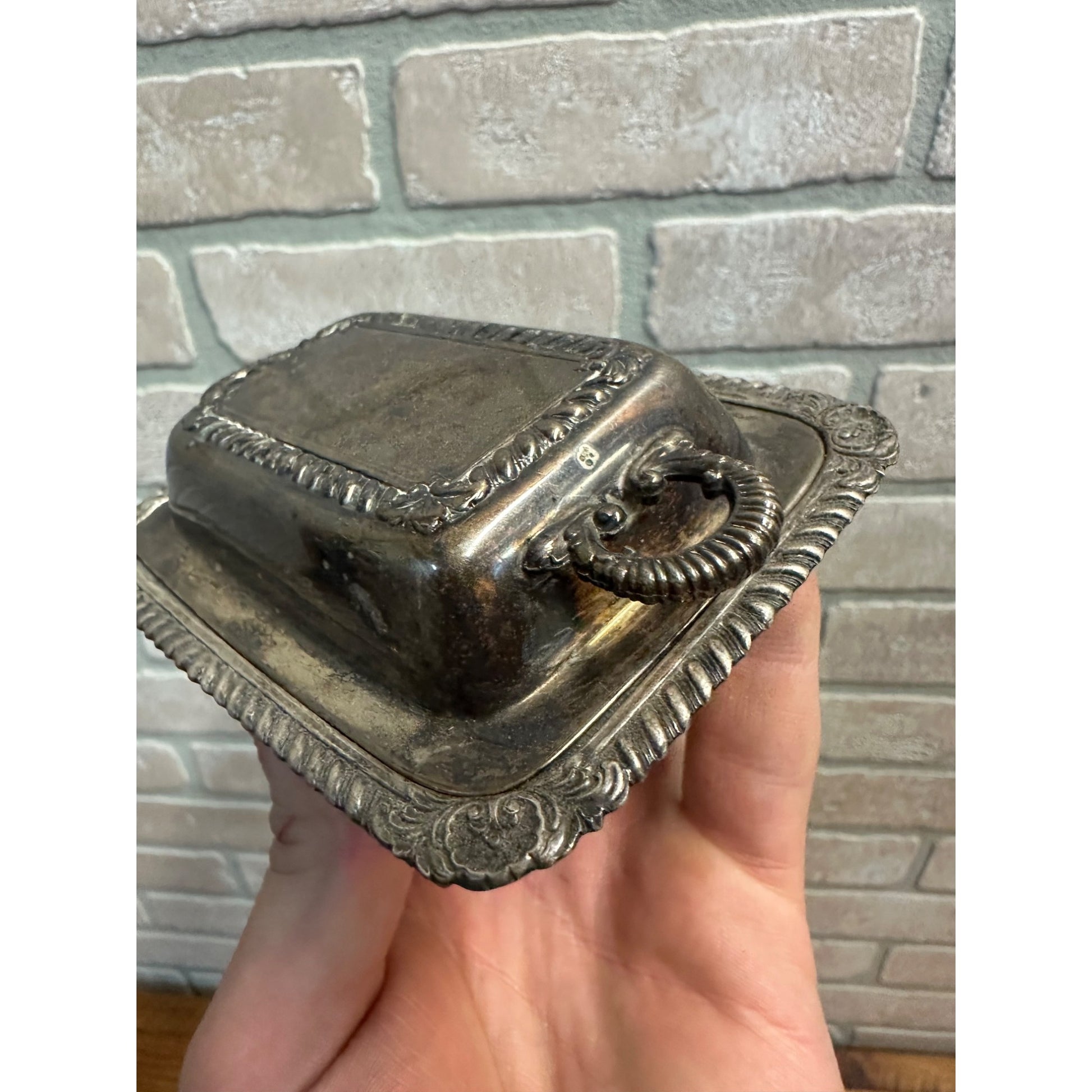 Miniature Silverplate Covered Butter Dish International Silver Co. Individual