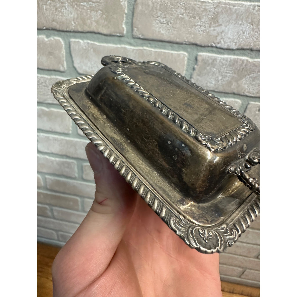 Miniature Silverplate Covered Butter Dish International Silver Co. Individual