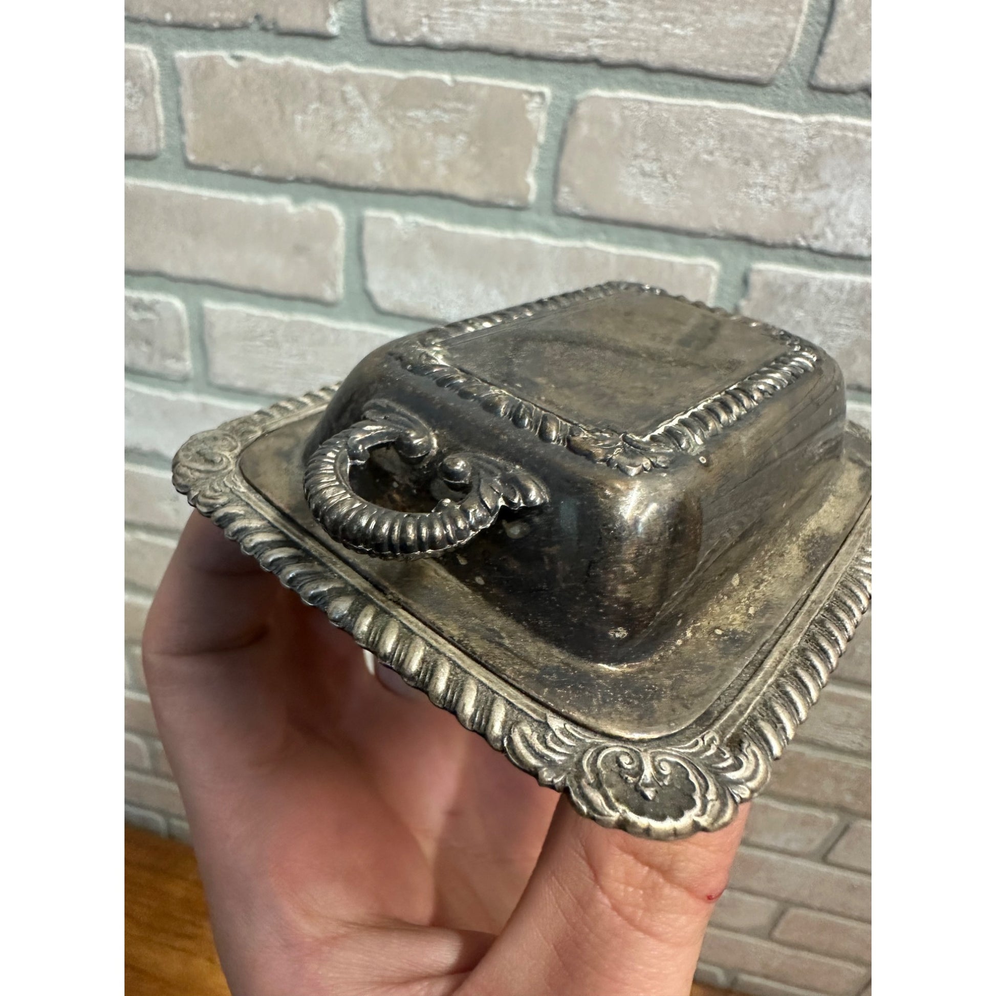 Miniature Silverplate Covered Butter Dish International Silver Co. Individual