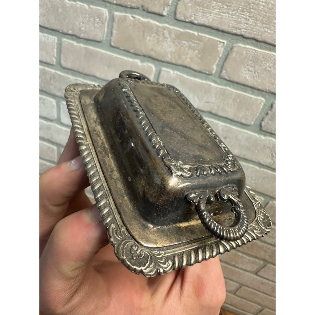 Miniature Silverplate Covered Butter Dish International Silver Co. Individual