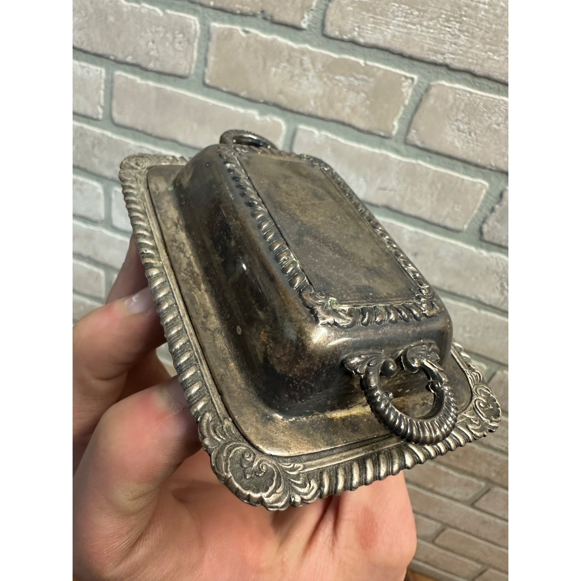 Miniature Silverplate Covered Butter Dish International Silver Co. Individual