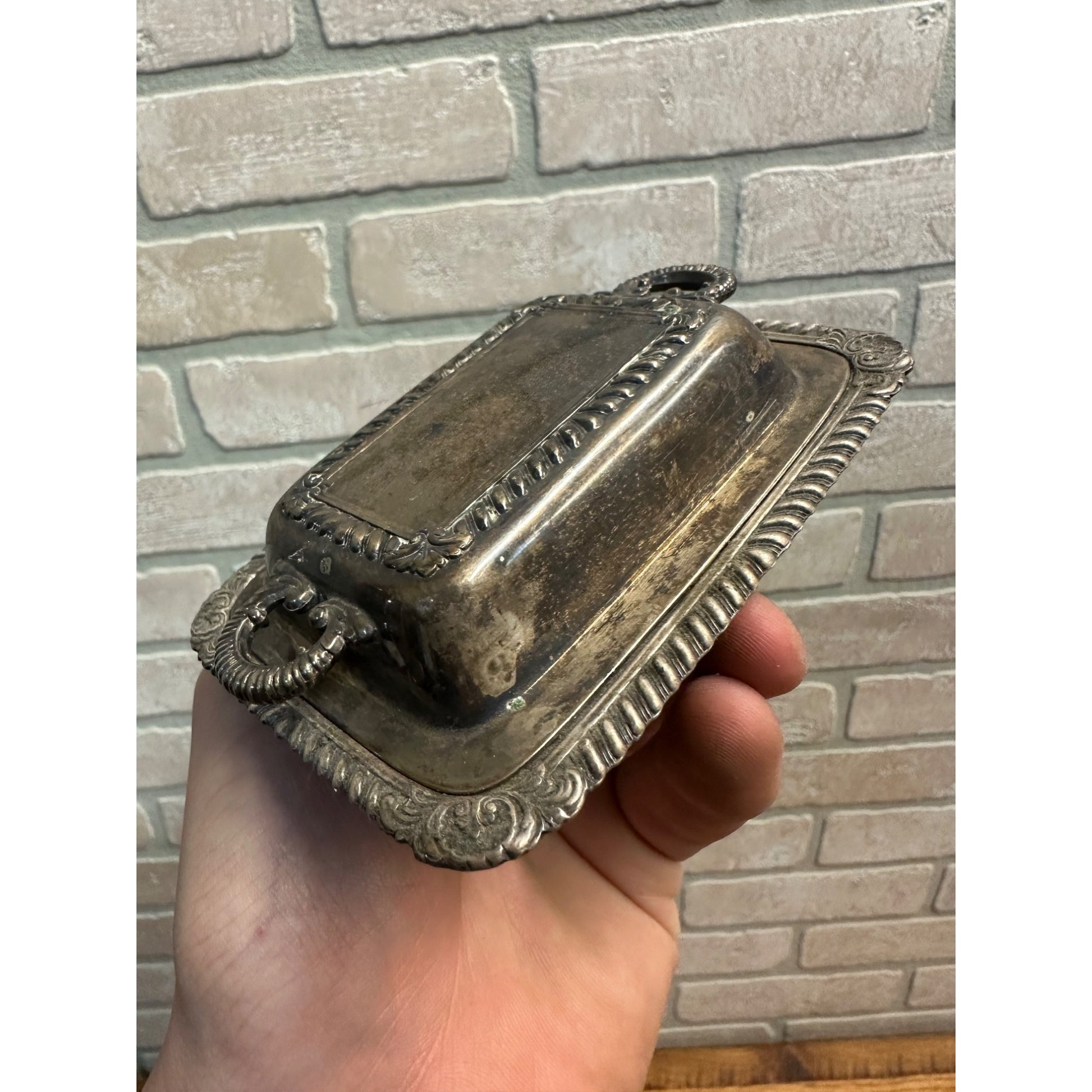 Miniature Silverplate Covered Butter Dish International Silver Co. Individual