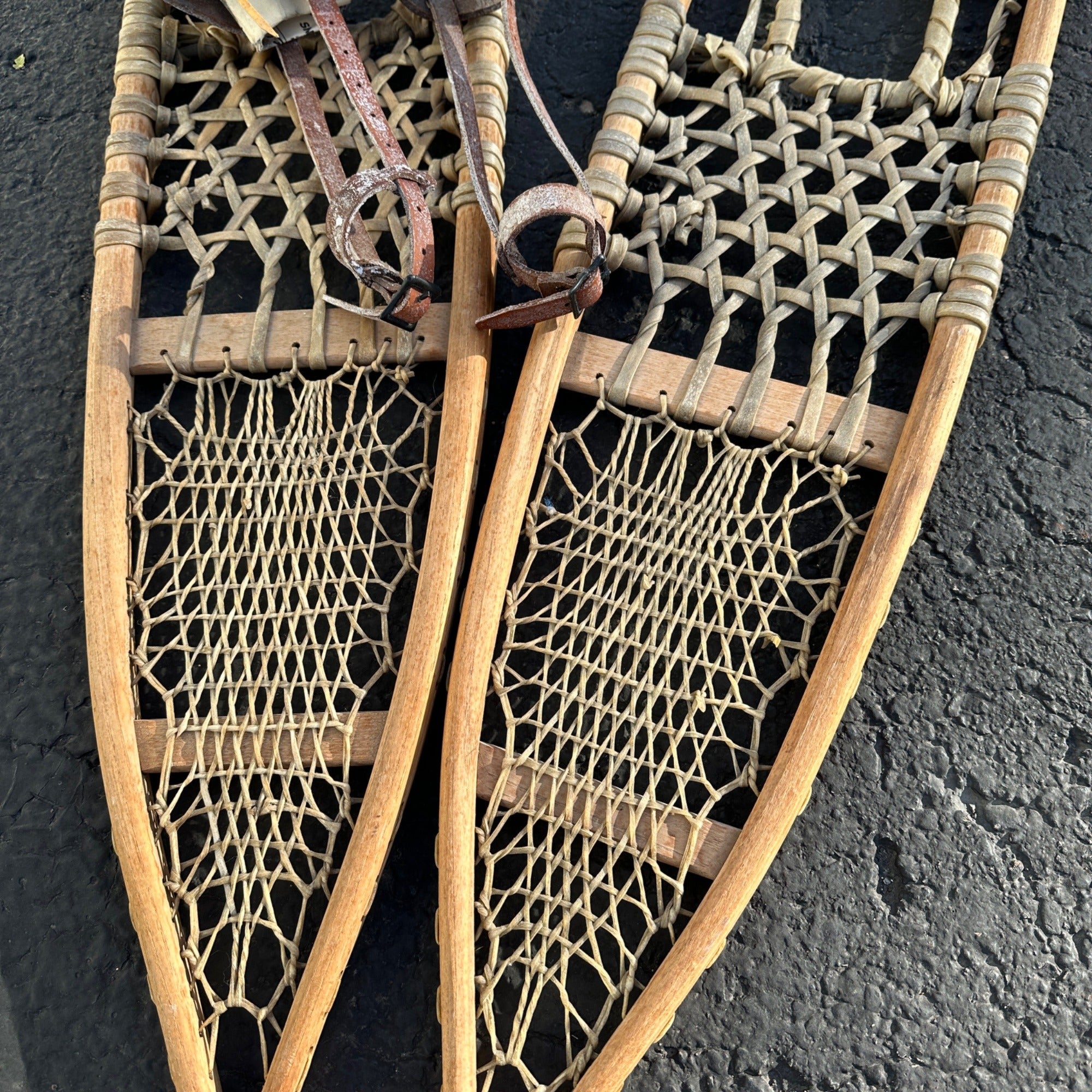 Vintage WW2 Era Long Rustic Snow Shoes Winter Decor