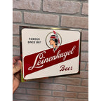 Vintage Jacob Leinenkugel Brewing Co. Plastic Beer Advertising Sign Indian Maiden Logo Chippewa Falls, WI