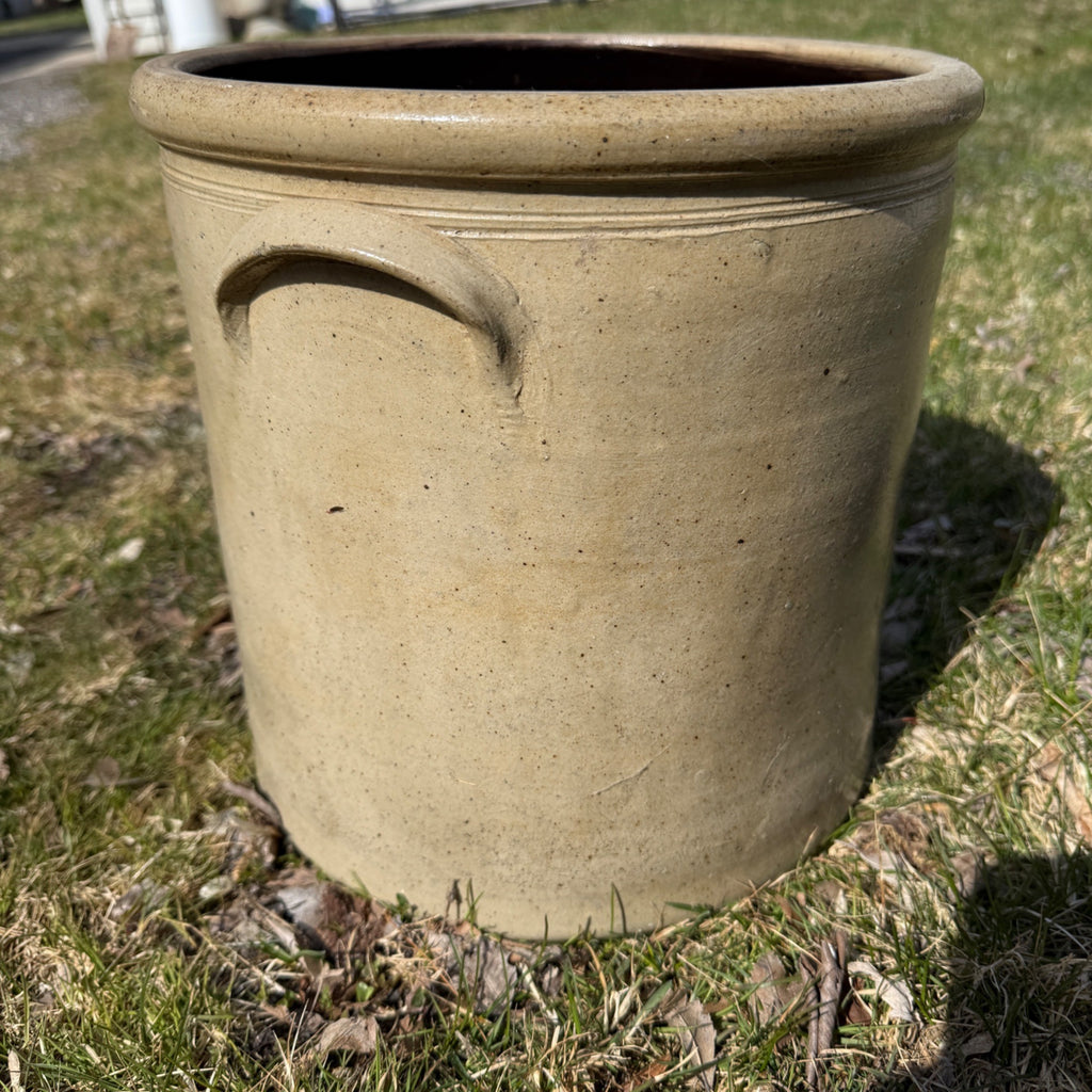 1800s Antique 4 Gallon Salt Glaze Stoneware Red Wing Beesting Target  Crock Cobalt Decorated