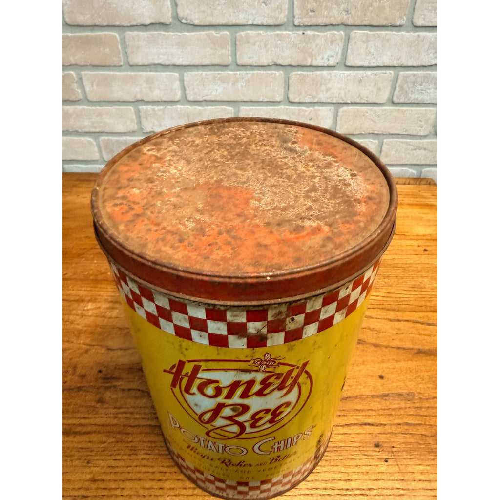 RARE Vintage 1940's-50's HONEY BEE POTATO CHIPS Tin Chicago, IL Advertising