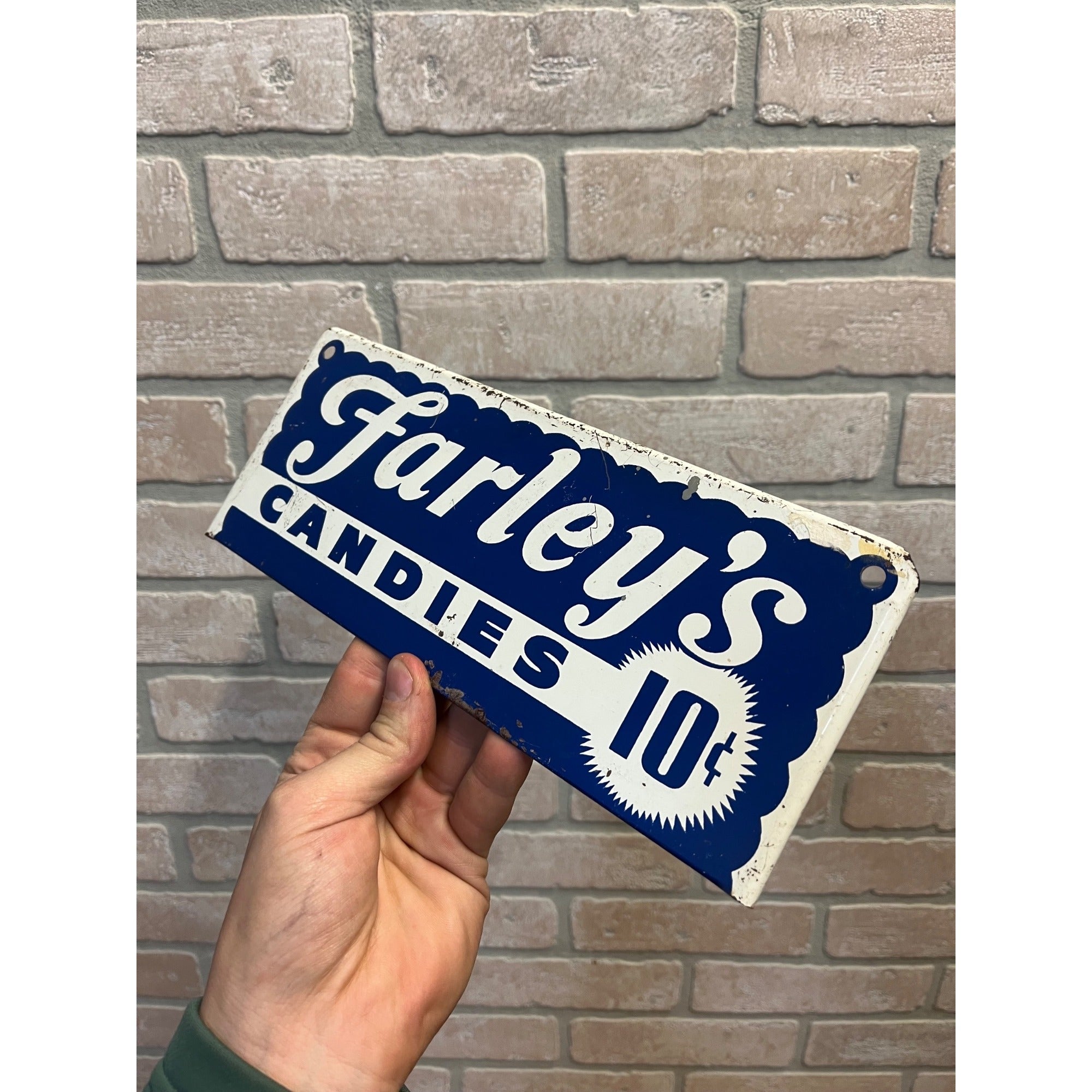 Vintage 1950s Farley's Candies Candy Store Advertising Rack Metal Sign