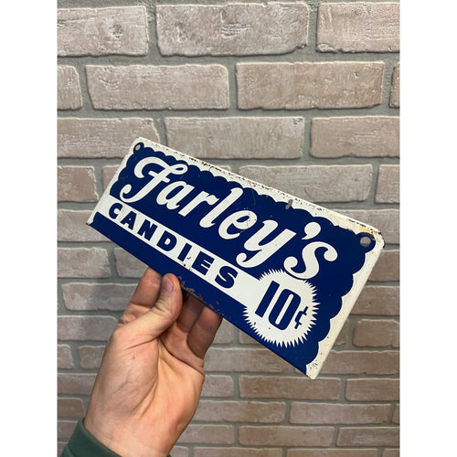 Vintage 1950s Farley's Candies Candy Store Advertising Rack Metal Sign