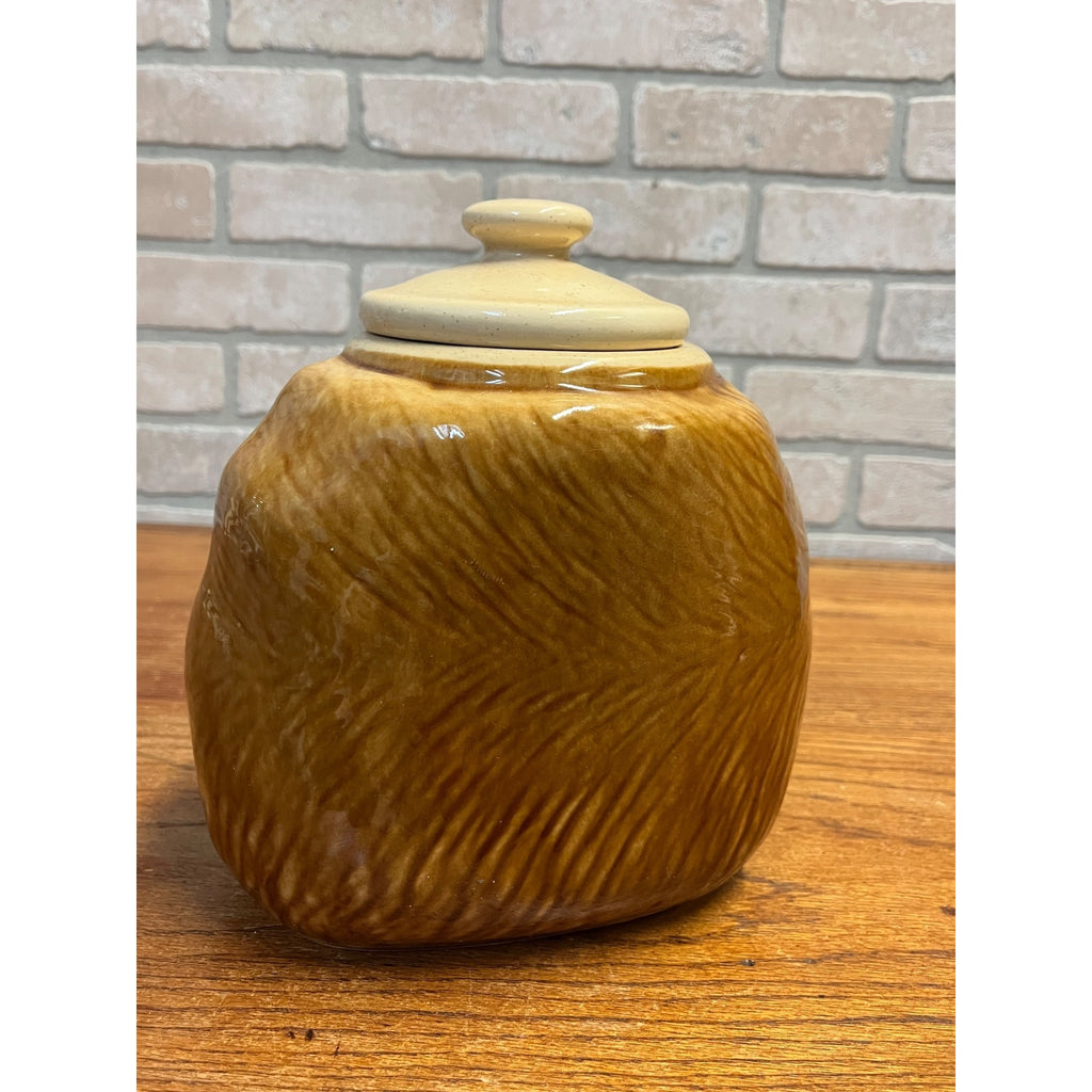 Vintage McCoy Honey Bear Cookie Jar Sleeping Bear Honey Pot Bees # 143 USA
