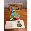 Vintage Aesop's Fables Picture Cubes Children's Puzzle Game and Story Booklet In Wooden Storage Box Complete China Circa 1965