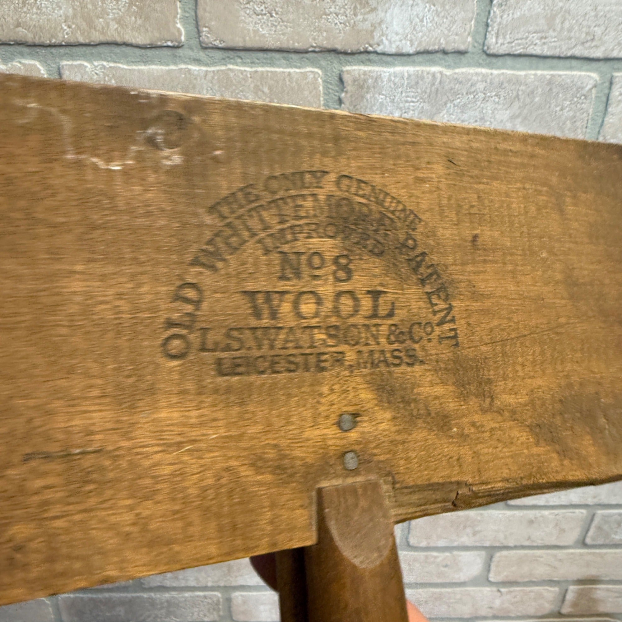 Antique Whittemore Wool Carder Wood Tool Primitive Farmhouse Tool