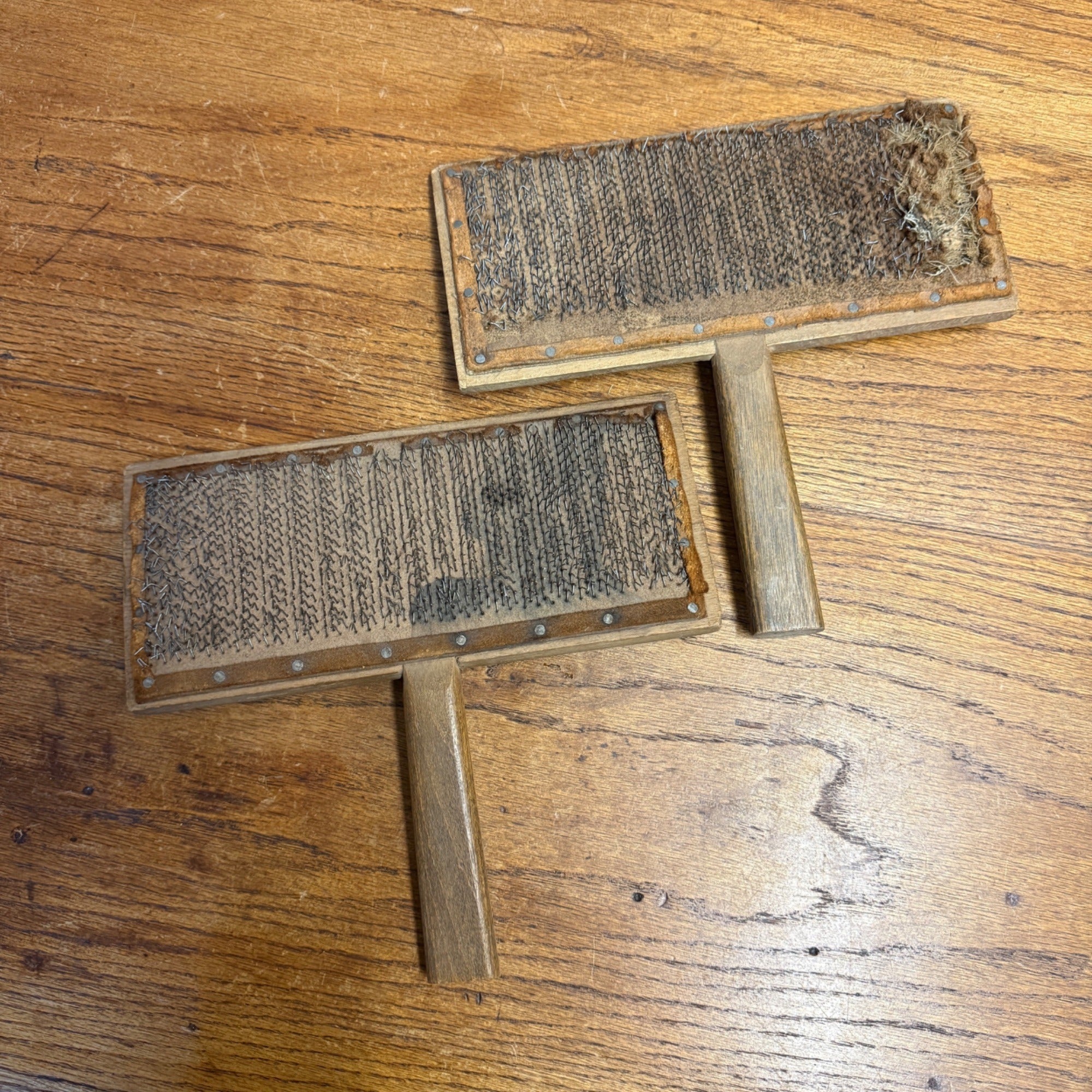 Antique Whittemore Wool Carder Wood Tool Primitive Farmhouse Tool