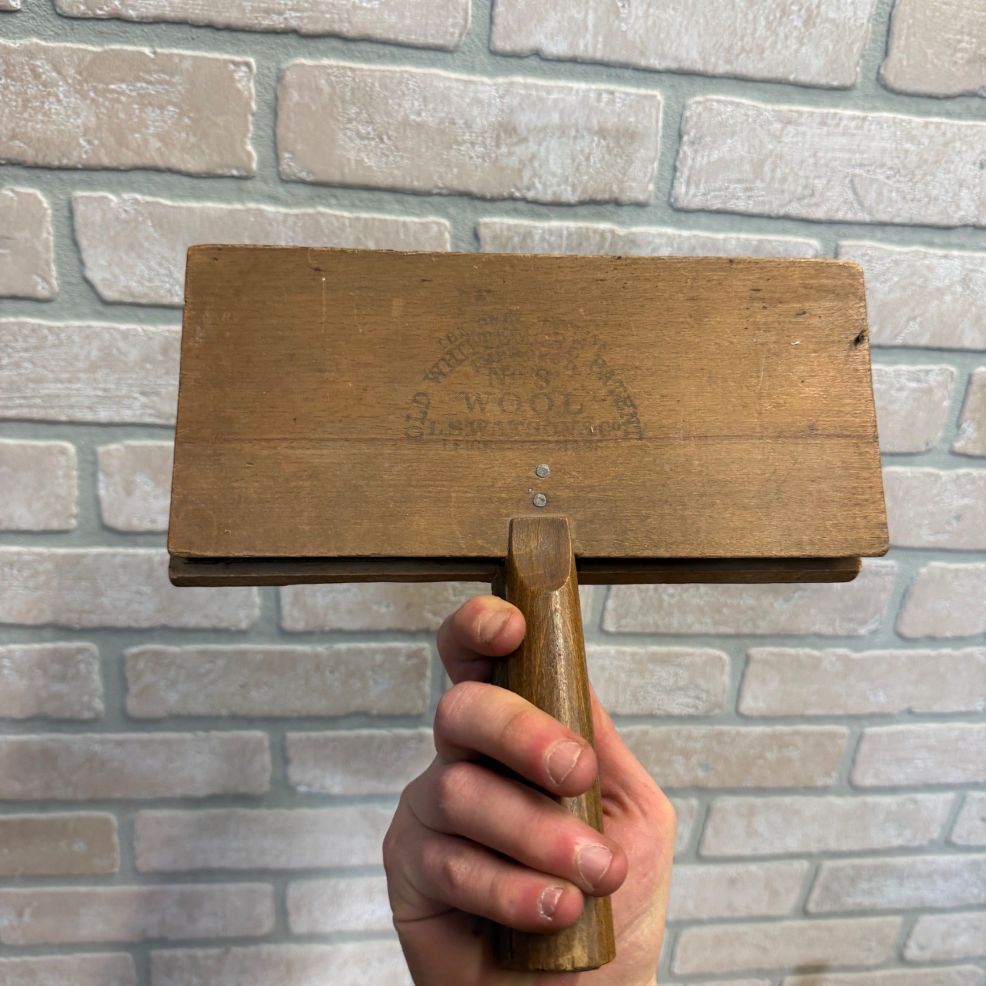 Antique Whittemore Wool Carder Wood Tool Primitive Farmhouse Tool