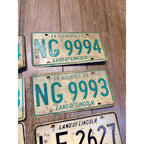 Vintage Large Lot (9) Illinois License Plates 1970s-1980s Land of Lincoln Motto