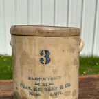 Antique 3 Gallon Hermann Milwaukee Wisconsin Stoneware Crock Salt Glaze