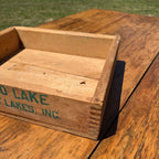 Vintage Land O' Lakes Lake to Lake Wooden Advertising Dairy Crate Dovetail Box