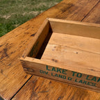 Vintage Land O' Lakes Lake to Lake Wooden Advertising Dairy Crate Dovetail Box