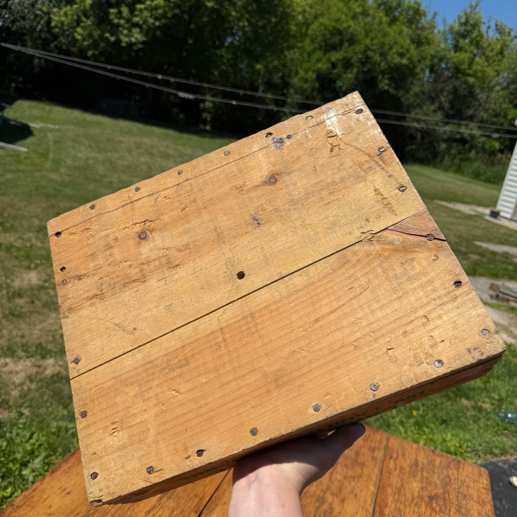 Vintage Land O' Lakes Lake to Lake Wooden Advertising Dairy Crate Dovetail Box