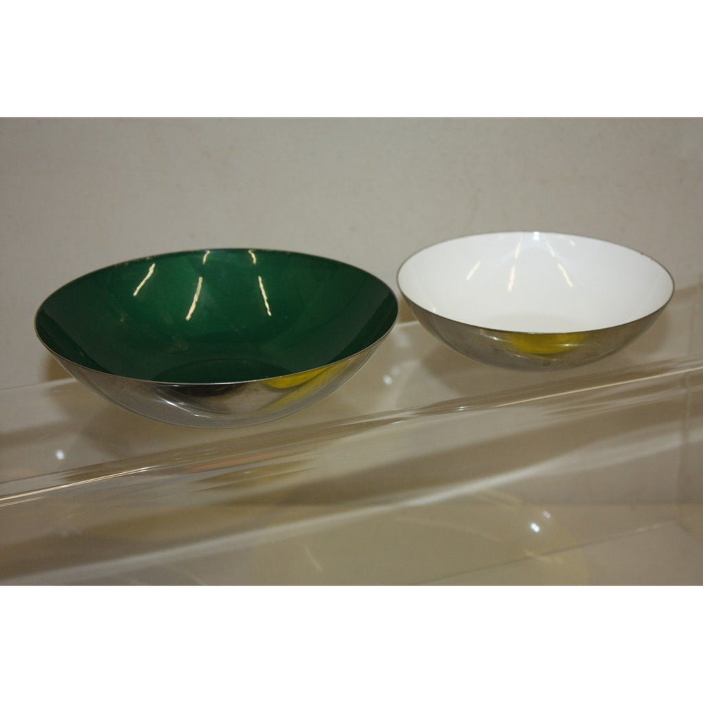 Vintage MCM Cathrineholm Stainless Enamel Plates, & Bowls Norway Lot (6)