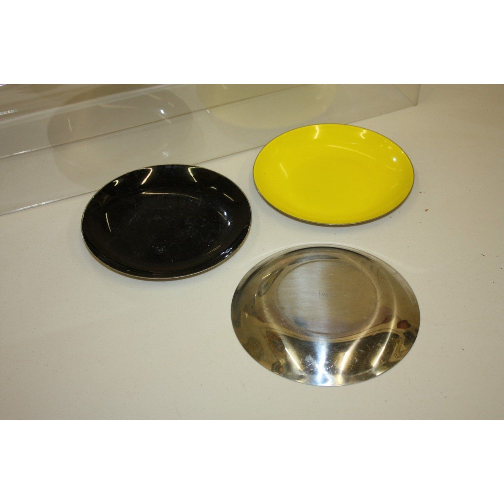 Vintage MCM Cathrineholm Stainless Enamel Plates, & Bowls Norway Lot (6)