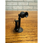 Antique Miniature Cast Iron Dollhouse Candlestick Telephone Phone 1.75"