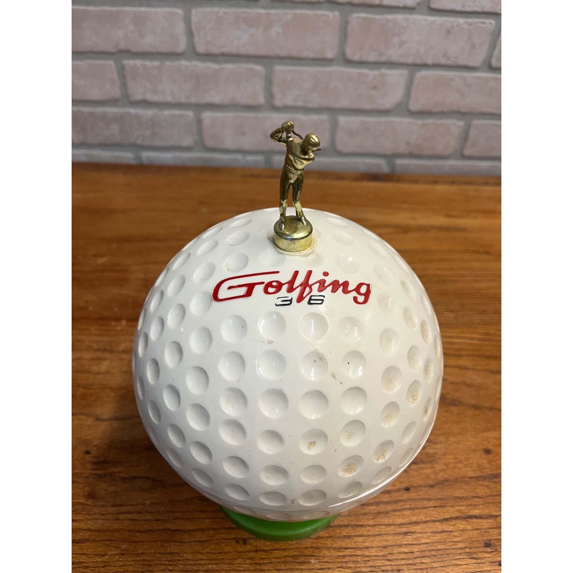 Vintage 1960s Golfing Golf Ball Ice Bucket 36 Kitchy MCM Barware Golfer