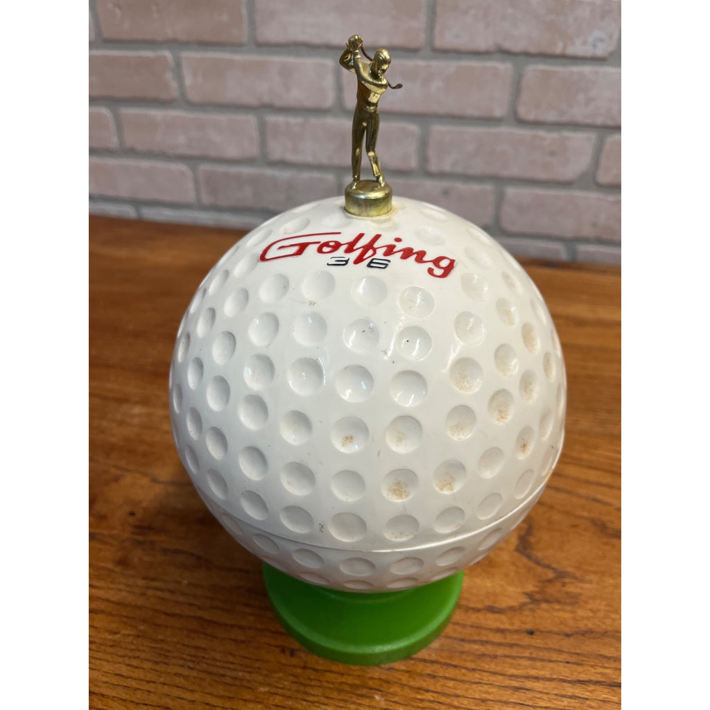 Vintage 1960s Golfing Golf Ball Ice Bucket 36 Kitchy MCM Barware Golfer