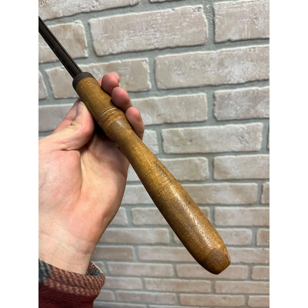 Antique Victorian Chandelier Gas Lamp Lighter Wood Handle 21" Stamped w/ Stars