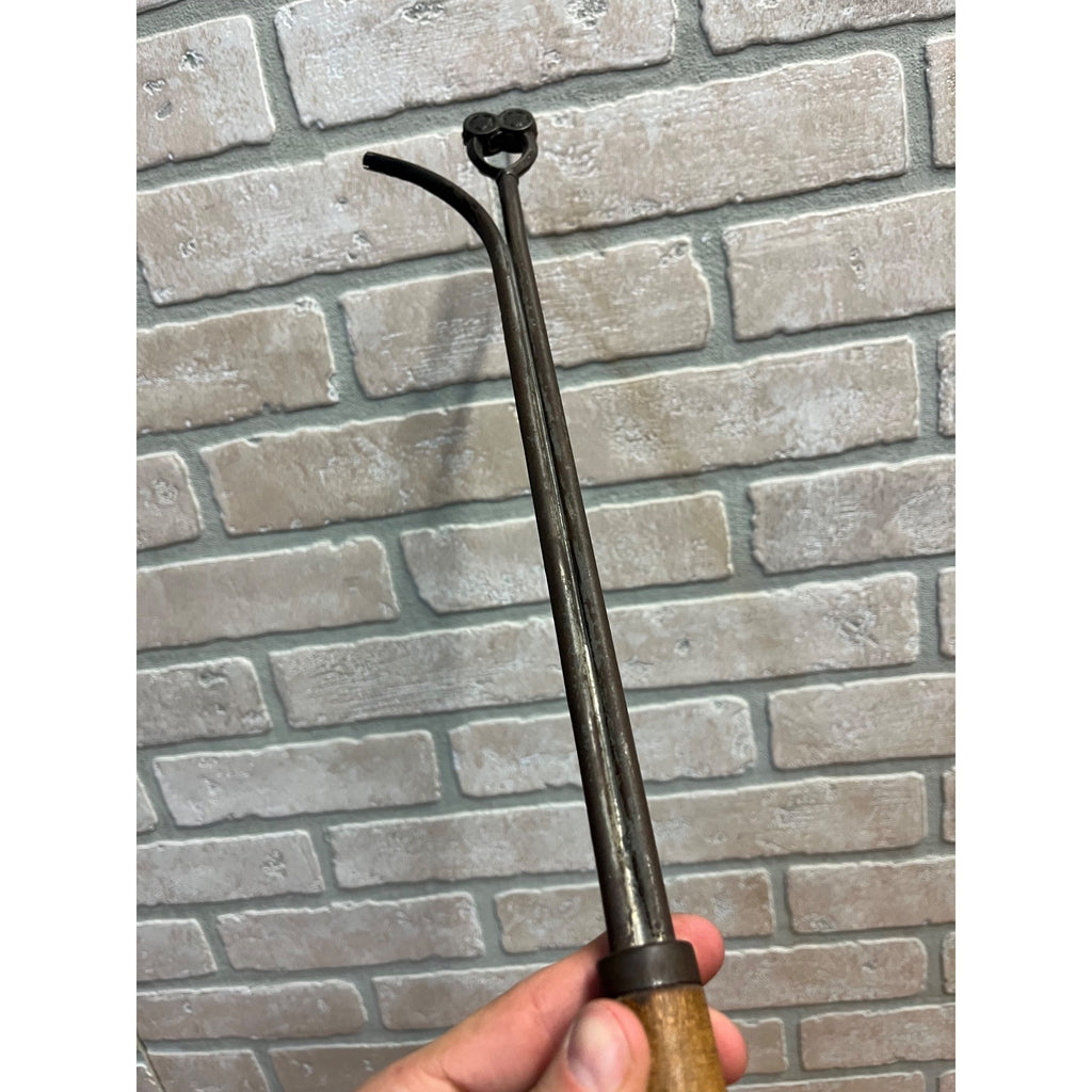 Antique Victorian Chandelier Gas Lamp Lighter Wood Handle 21" Stamped w/ Stars