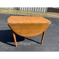 Antique Primitive 19th c. Farmhouse Round Drop-Leaf Kitchen Table