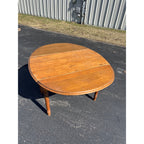 Antique Primitive 19th c. Farmhouse Round Drop-Leaf Kitchen Table