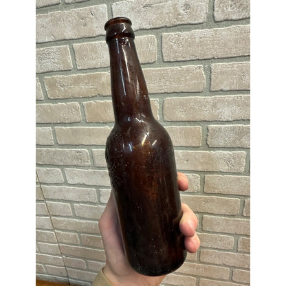 Pre-Pro Leisen & Henes Beer Bottle 12oz Amber Brown Embossed Menominee MI