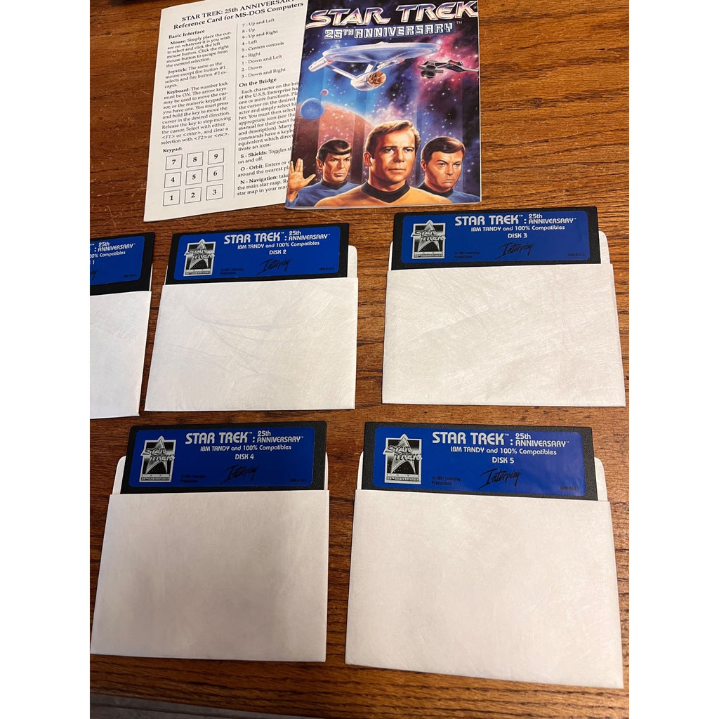 Star Trek 25th Anniversary PC Game IBM Tandy DOS 5.25 Floppy Disks Interplay CIB