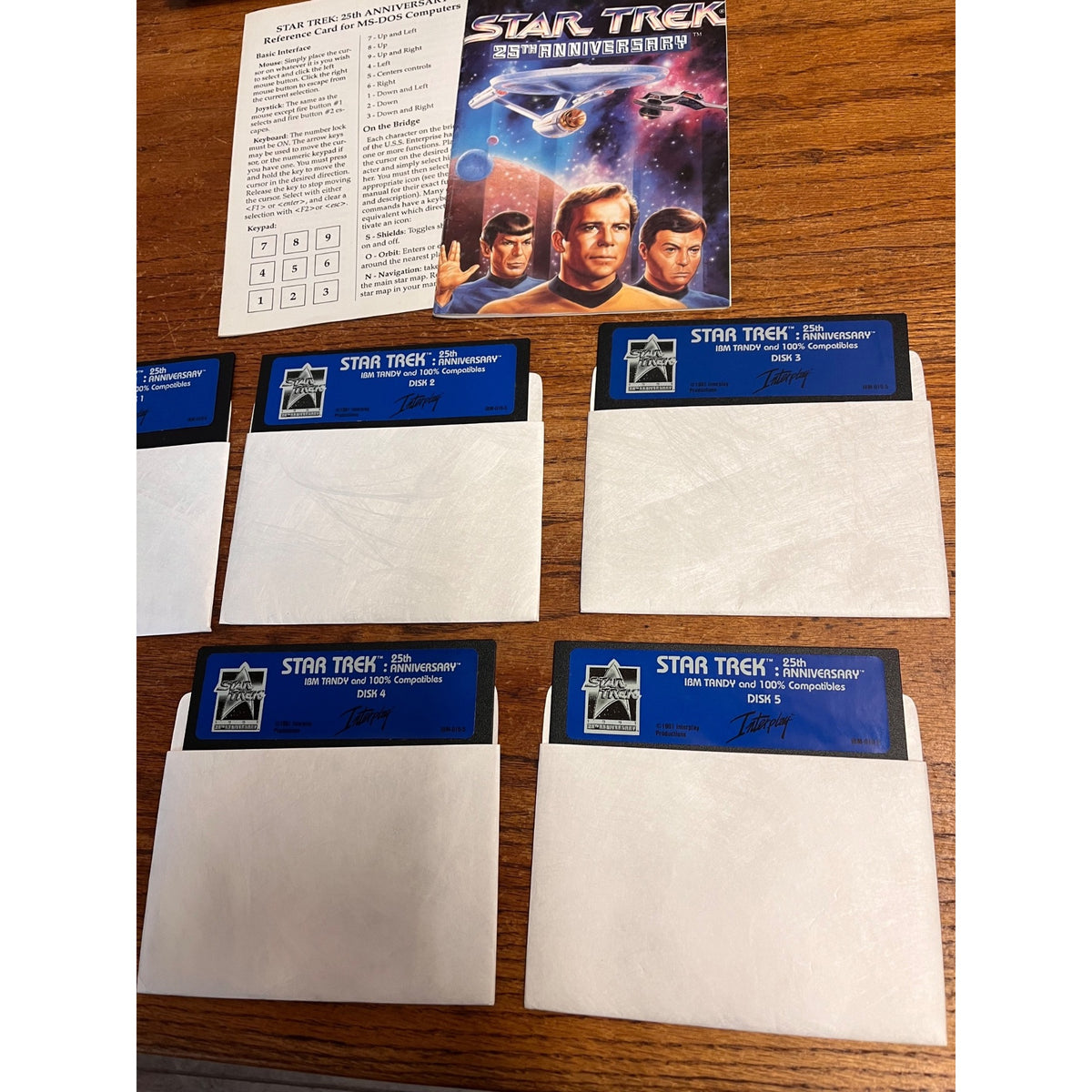 Star Trek 25th Anniversary PC Game IBM Tandy DOS 5.25 Floppy Disks Interplay CIB