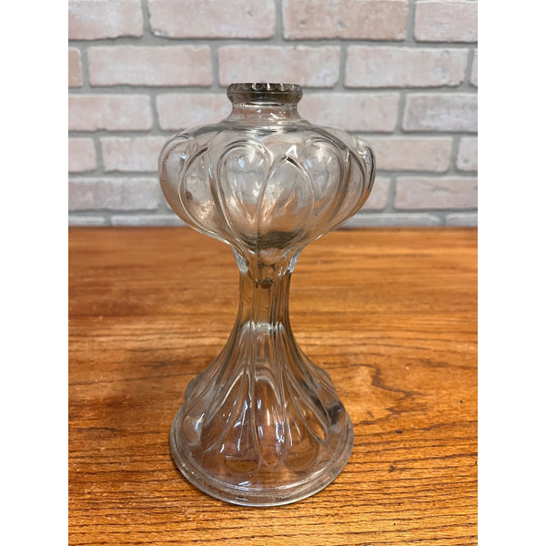 Antique Vintage Glass Pedestal 9" Kerosene Oil Lamp - No Burner - 7/8" Thread