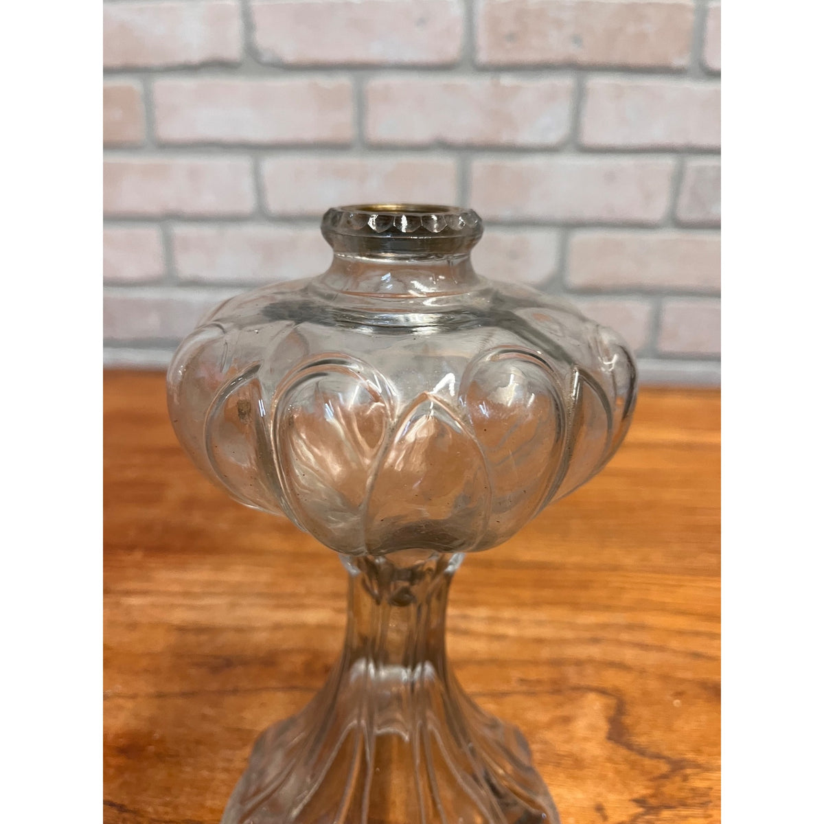 Antique Vintage Glass Pedestal 9" Kerosene Oil Lamp - No Burner - 7/8" Thread