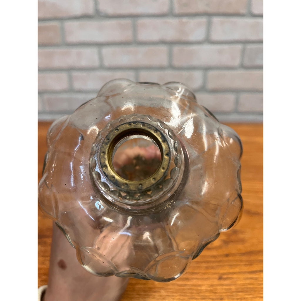 Antique Vintage Glass Pedestal 9" Kerosene Oil Lamp - No Burner - 7/8" Thread