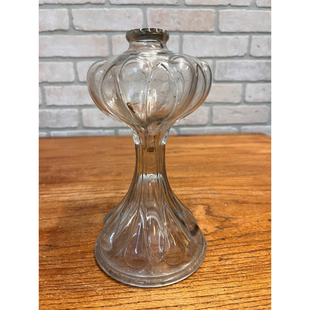 Antique Vintage Glass Pedestal 9" Kerosene Oil Lamp - No Burner - 7/8" Thread