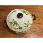 Vintage Sweet Honeysuckle Vine Dutch Oven Pot Enamelware ASTA Fissler 9"